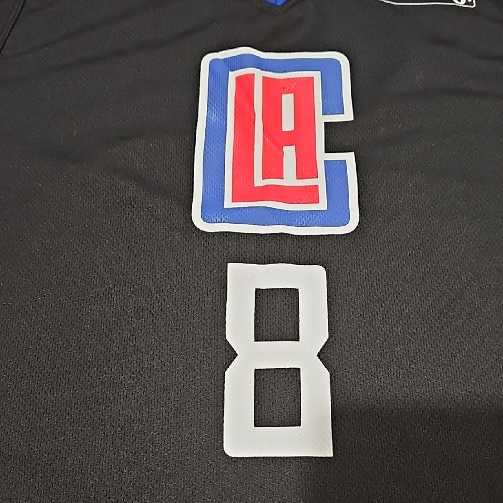 Kids Black Basketball Jersey with Red and Blue Accents - Picture 2 of 7